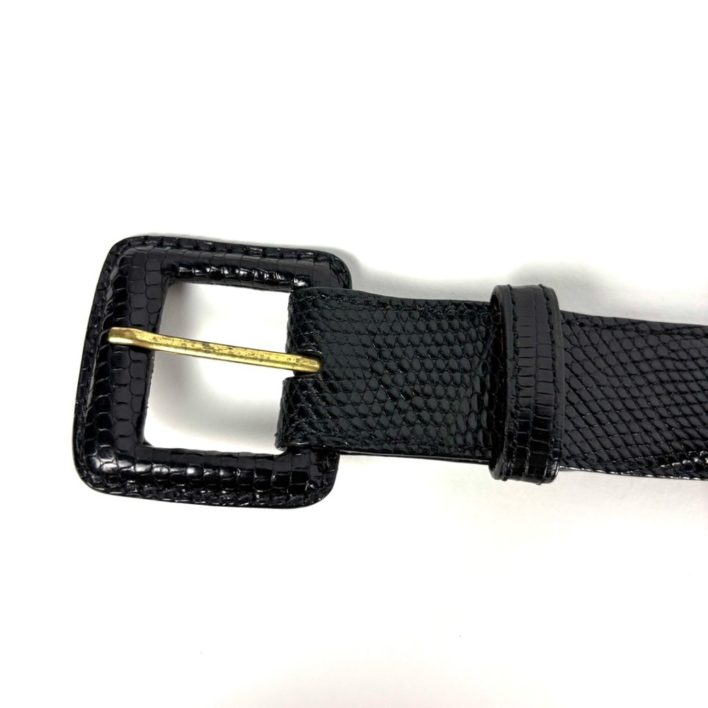 Genuine Lizard Leather Black Belt Size 26 Waist